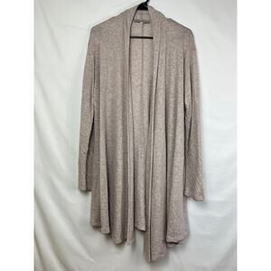 Brynn Walker Women's Size Large Tan Lightweight Long Sleeve Open Front Cardigan